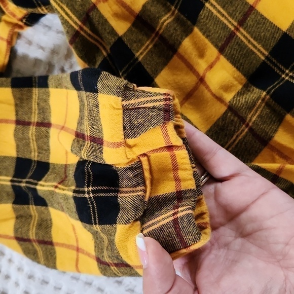 Yellow Black Jacket with hoodie Shacket Flannel - Picture 3 of 8
